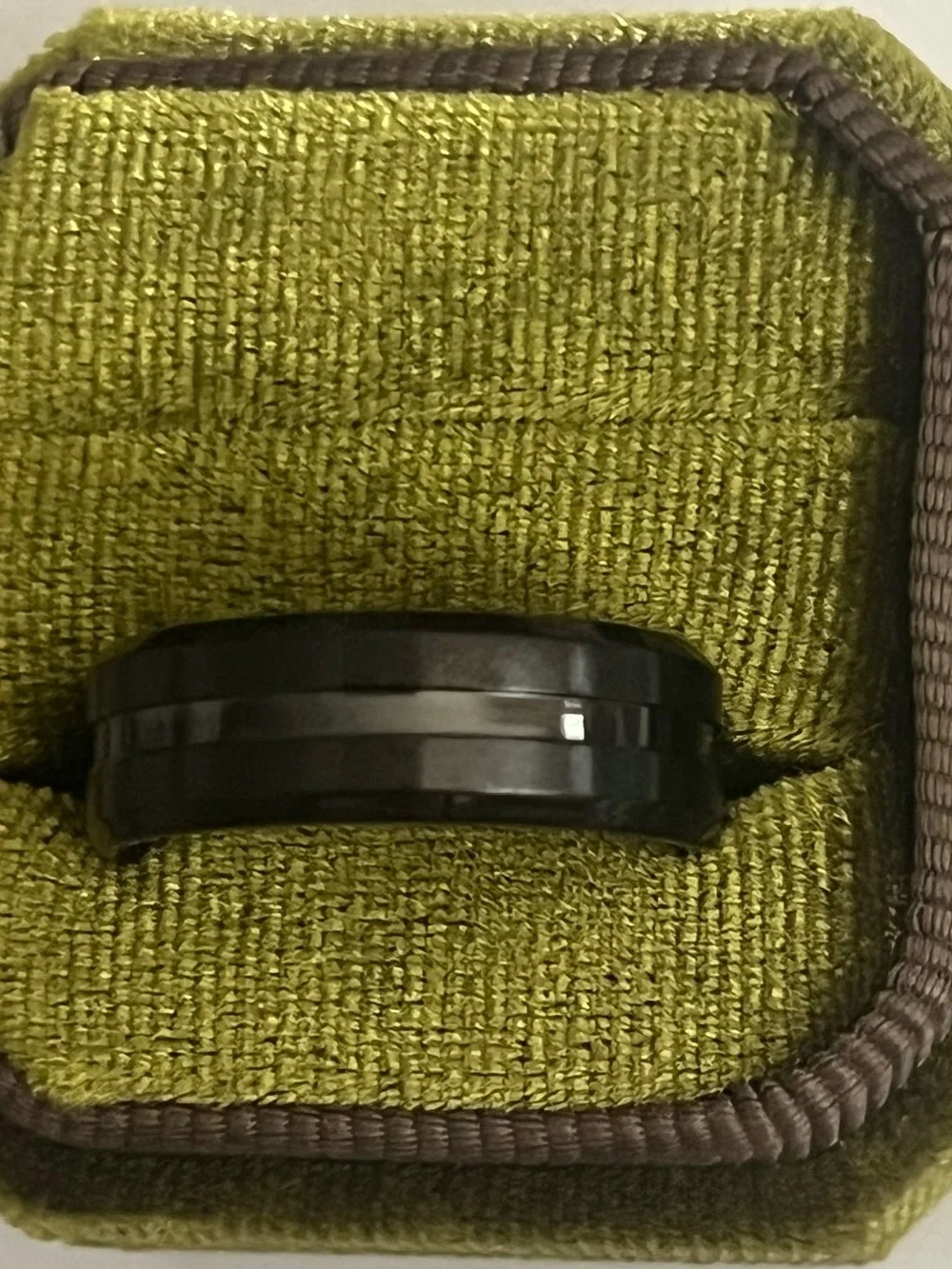 Men’s Titanium Steel Black Sleek/Beveled Design Polished Finish 8mm Band S 11